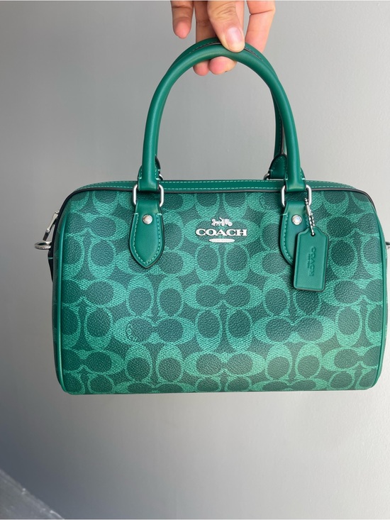 Coach Handbags - Coach Outlet Signature Canvas Rowan in Bright Jade